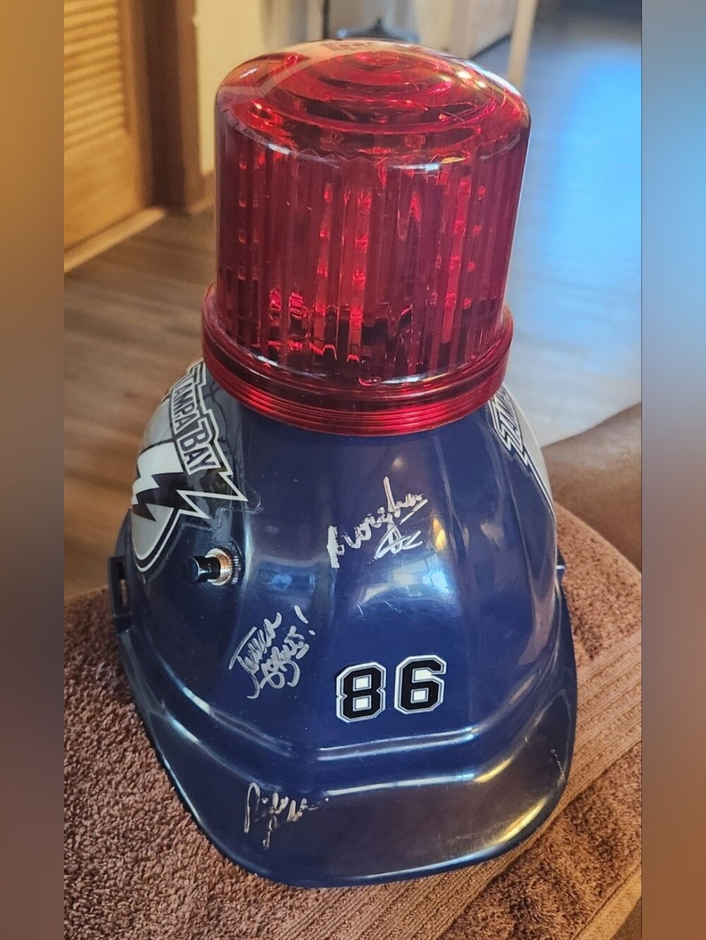 Hockey LED Goal Hat Tampa Bay lightning #86 number On Front
